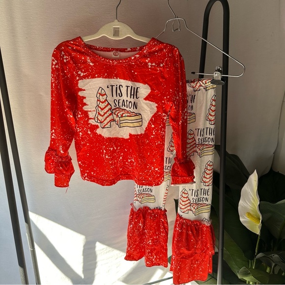 Amazon Christmas Holiday Tree Boutique Flare Bottom Set / Size 130 (6/7) - Picture 1 of 4